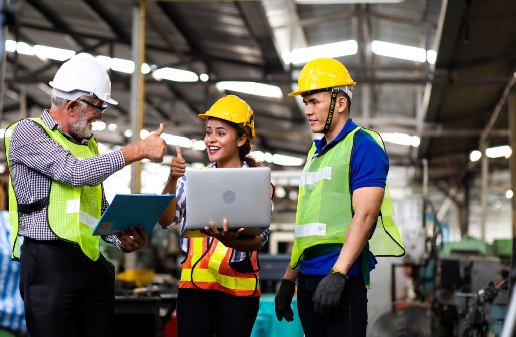  female civil engineers working on a construction project